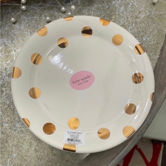 KATE SPADE NEW GOLD POLKA DOT “ALL IN GOOD TASTE” FINE CHINA - Picture 7 of 9